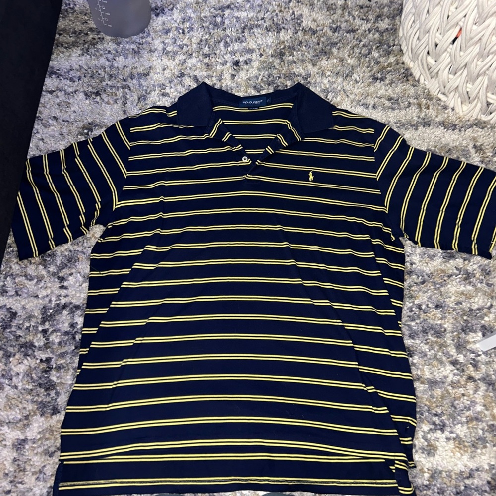 Ralph Lauren Polo Golf Blue and Yellow Stripes Shirt